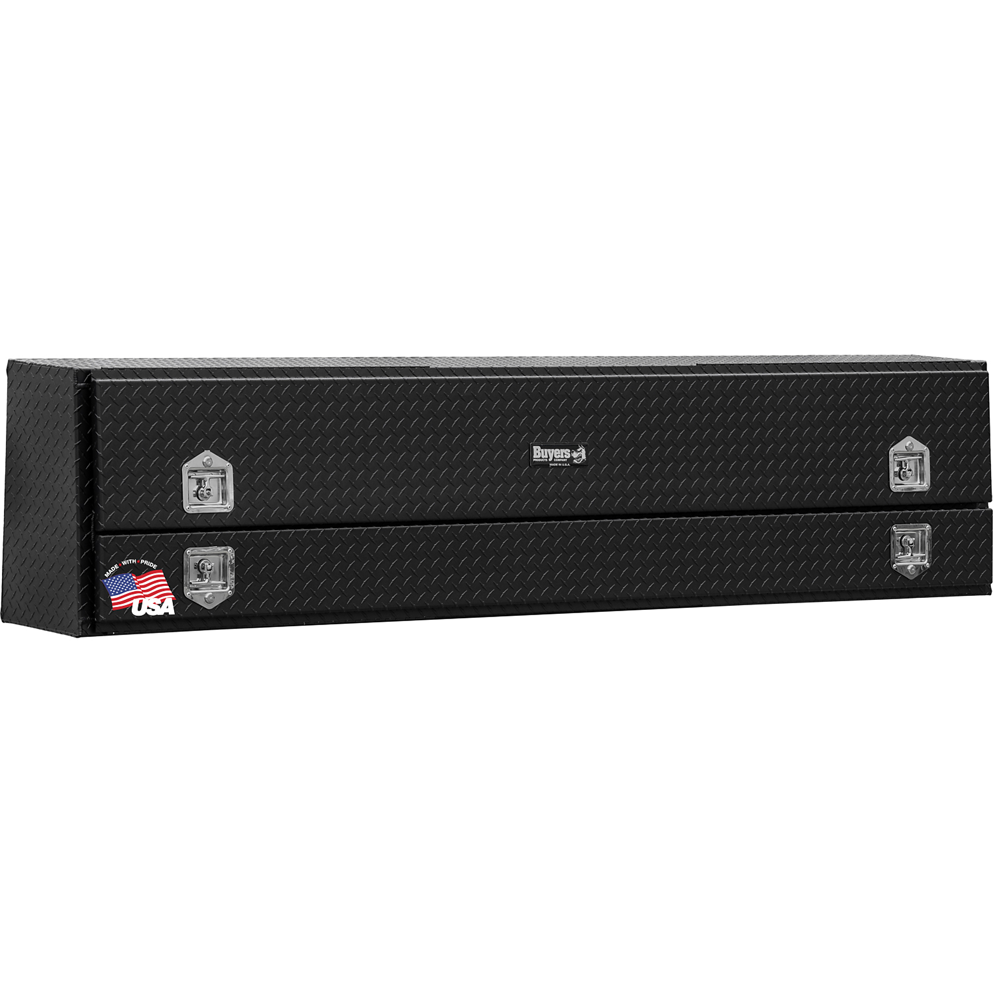 Buyers Products Matte Black Diamond Tread Aluminum Pick-Up Truck Contractor With Lower Door Topsider Truck Tool Box Series